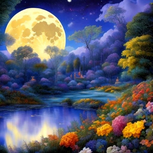 Full Moon's Splendor  by @Jennifer S