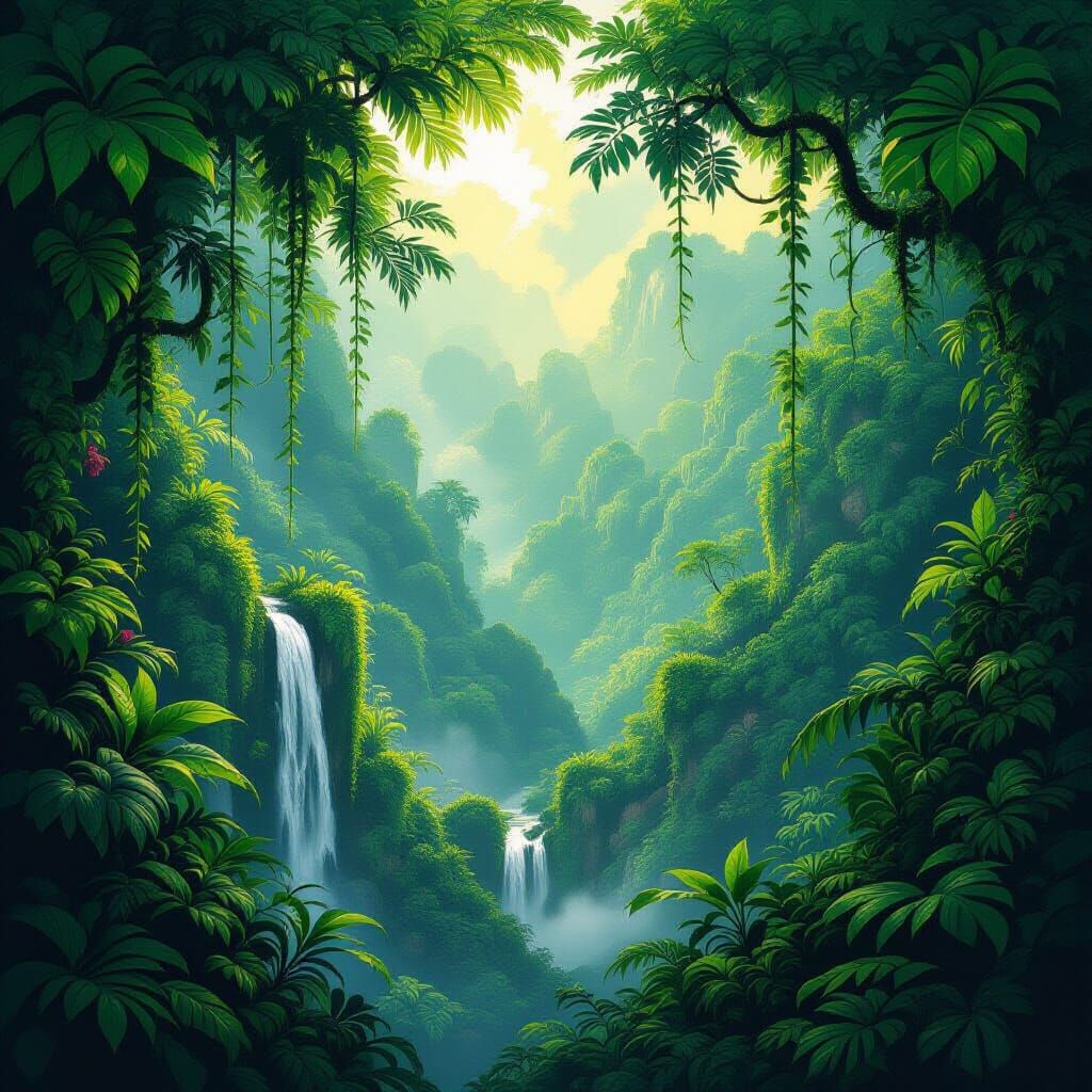 Vibrant Jungle World Teeming with Life