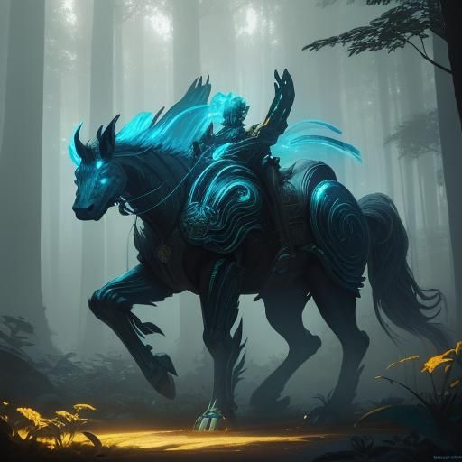 Ethereal Warriors Defend Sacred Land in Vibrant Matte Painti...