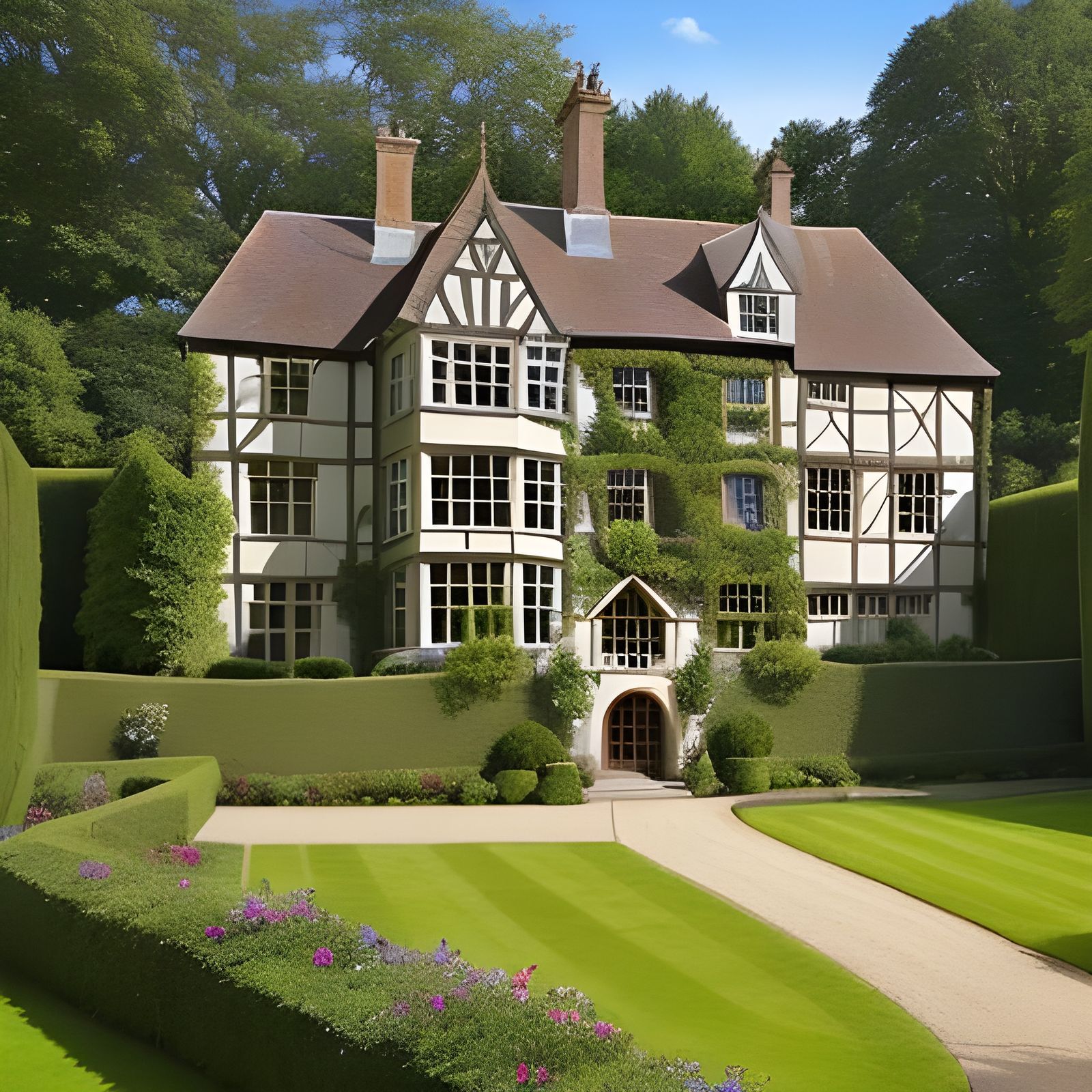 gracious jacobean house set in beautiful grounds viewpoint from ground