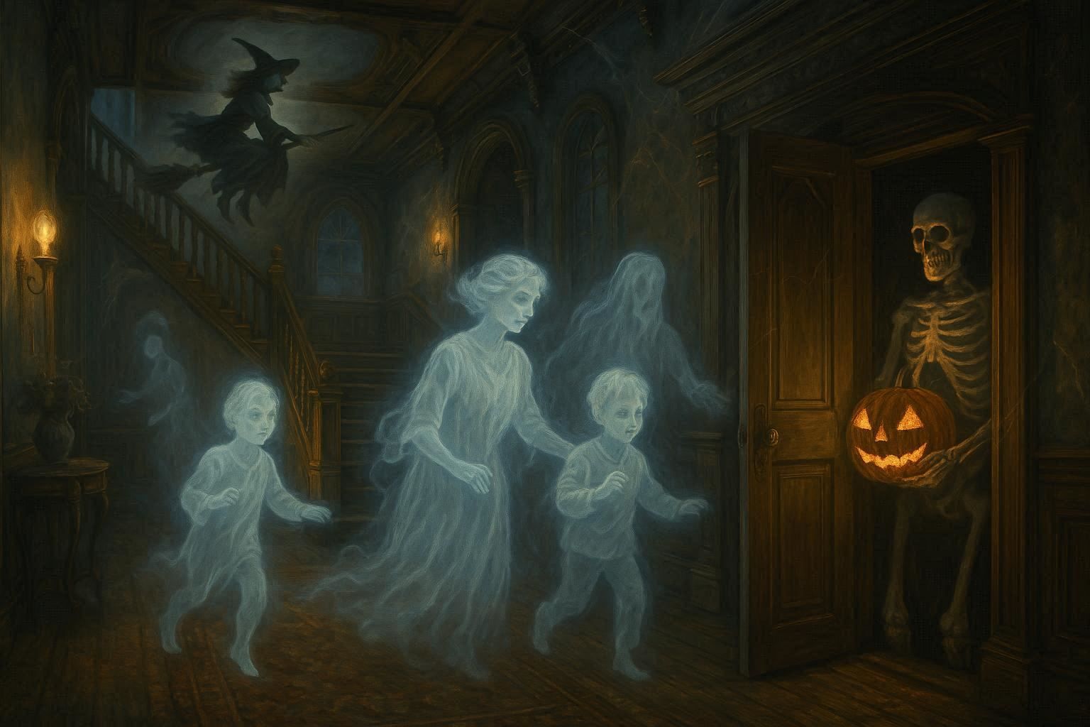 Halloween at the haunted house