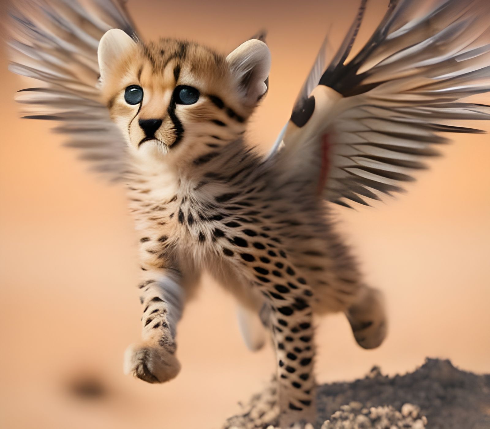Flying Cheetah Baby ( Pirooz )  by @Persian