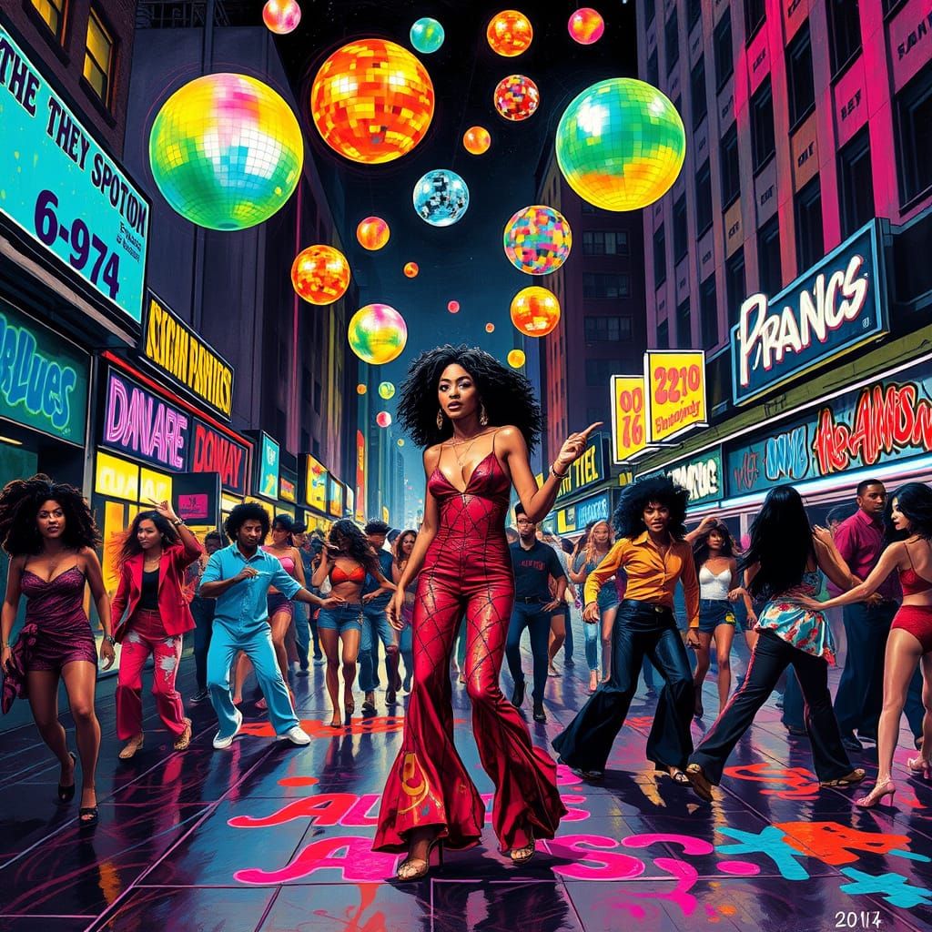 Soul train disco dance line, Donna Summer   by @gypsy