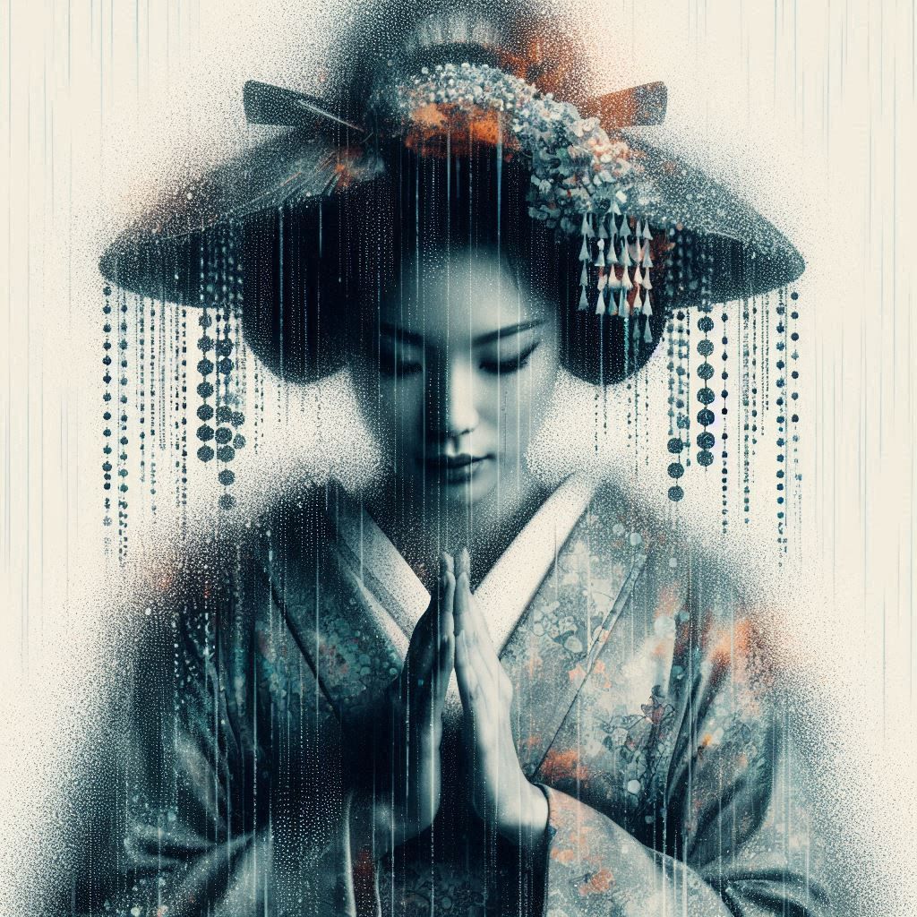 double exposure beautiful fantasy DALL-E 3 portrait landscap...