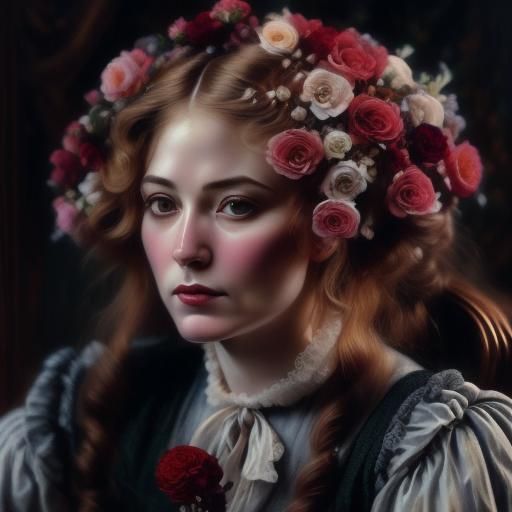 <lora:Painting Intensity:1.0> Oldschool glossy oil painting Renaissance Victorian, detailed eyes