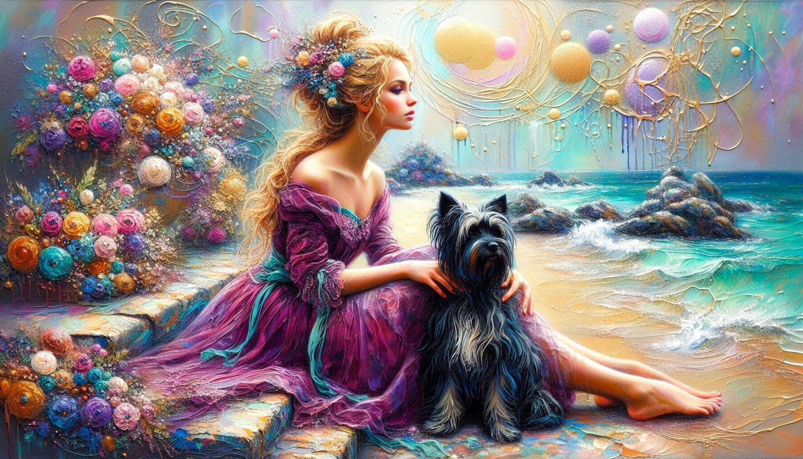 A Maiden And Her Dog