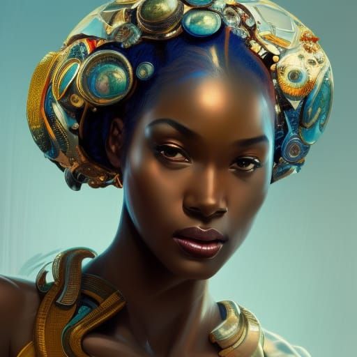 Flirtatious Futuristic African Queen - AI Generated Artwork - NightCafe ...