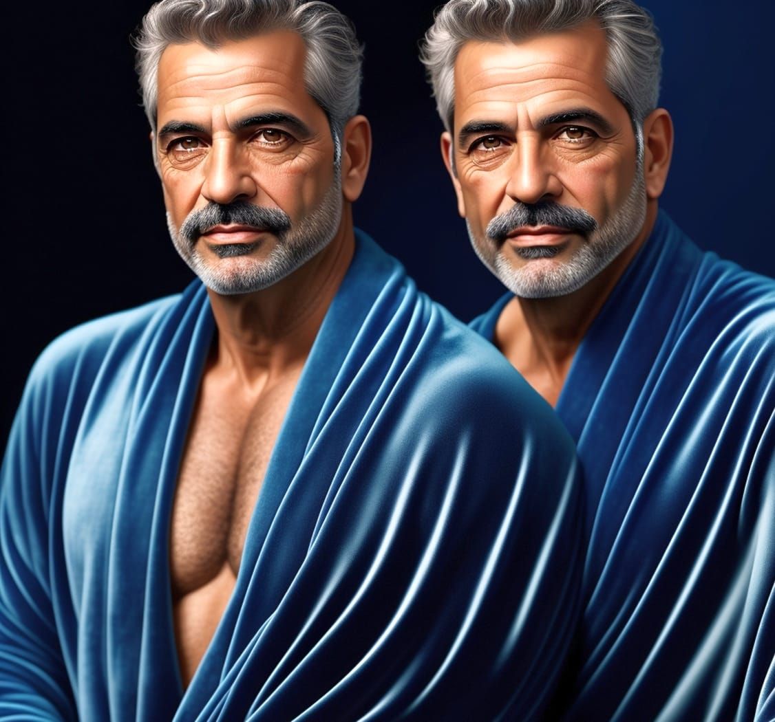 Handsome silver-bearded men