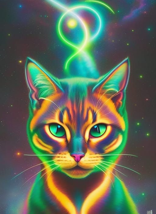 Neon cat - AI Generated Artwork - NightCafe Creator