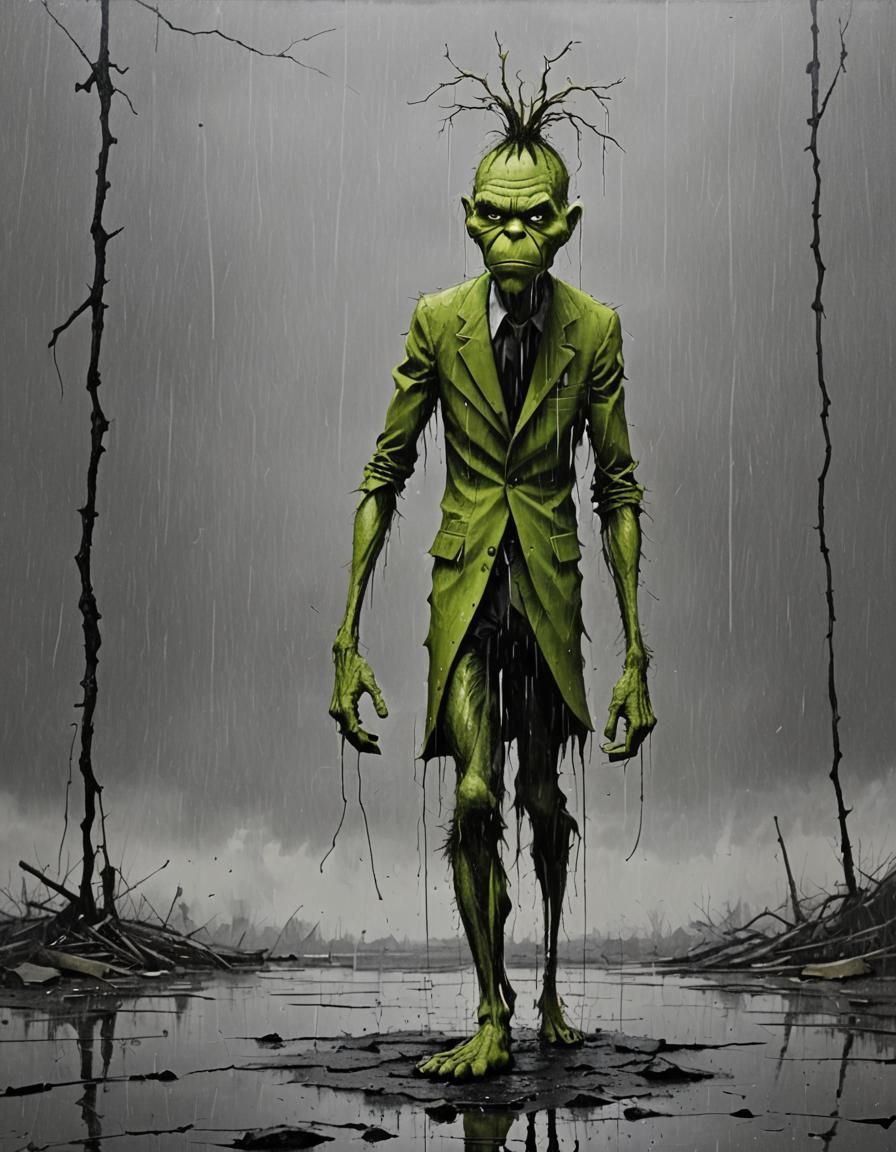 Surreal Body in a Haunting Rainstorm Scene, in the Style of....