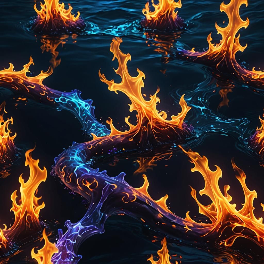 A fire bone in the ocean  by @Wukong