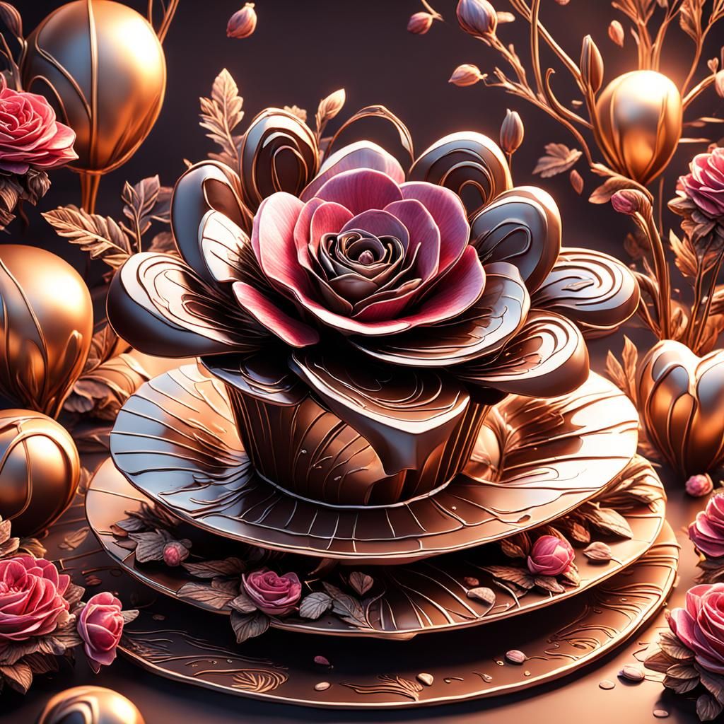 Chocolate flowers for valentines day  by @Jim