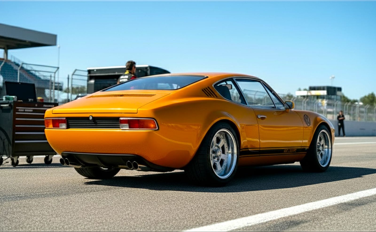 Retro Mod VW Vortex GT, (fictional, my design) rear quarter