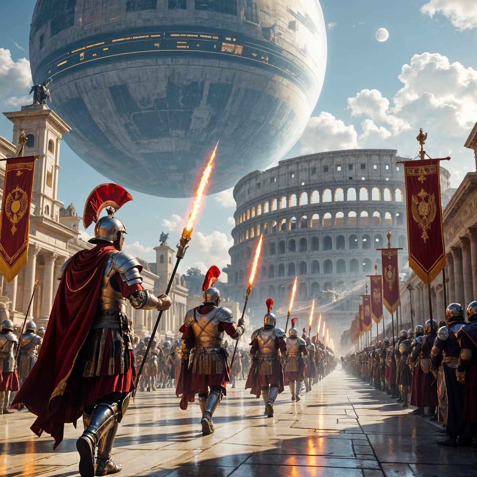 The Roman Empire thriving into the space age  by @Lantern in the Fog
