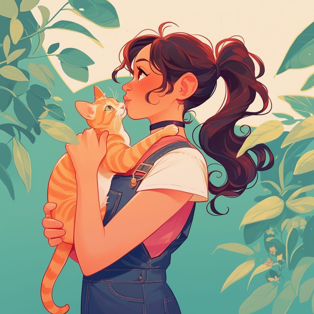 Girl and her Cat