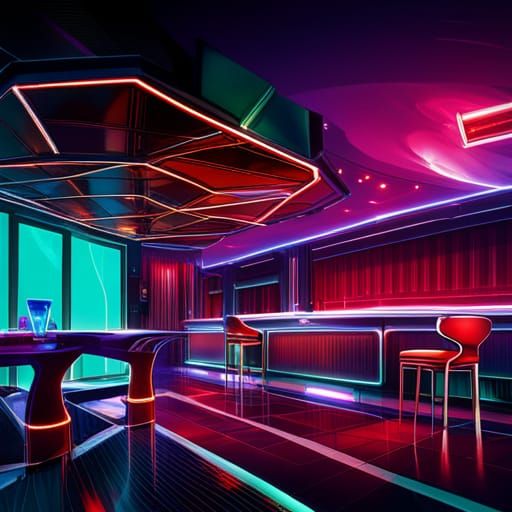 Modern futuristic bar - AI Generated Artwork - NightCafe Creator