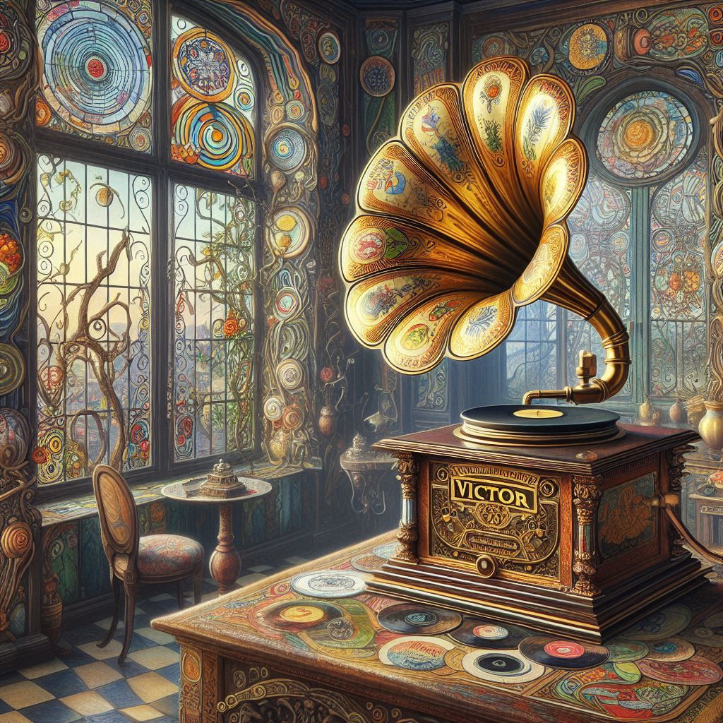 Antique Victor Victrola Phonograph AI Generated Artwork NightCafe