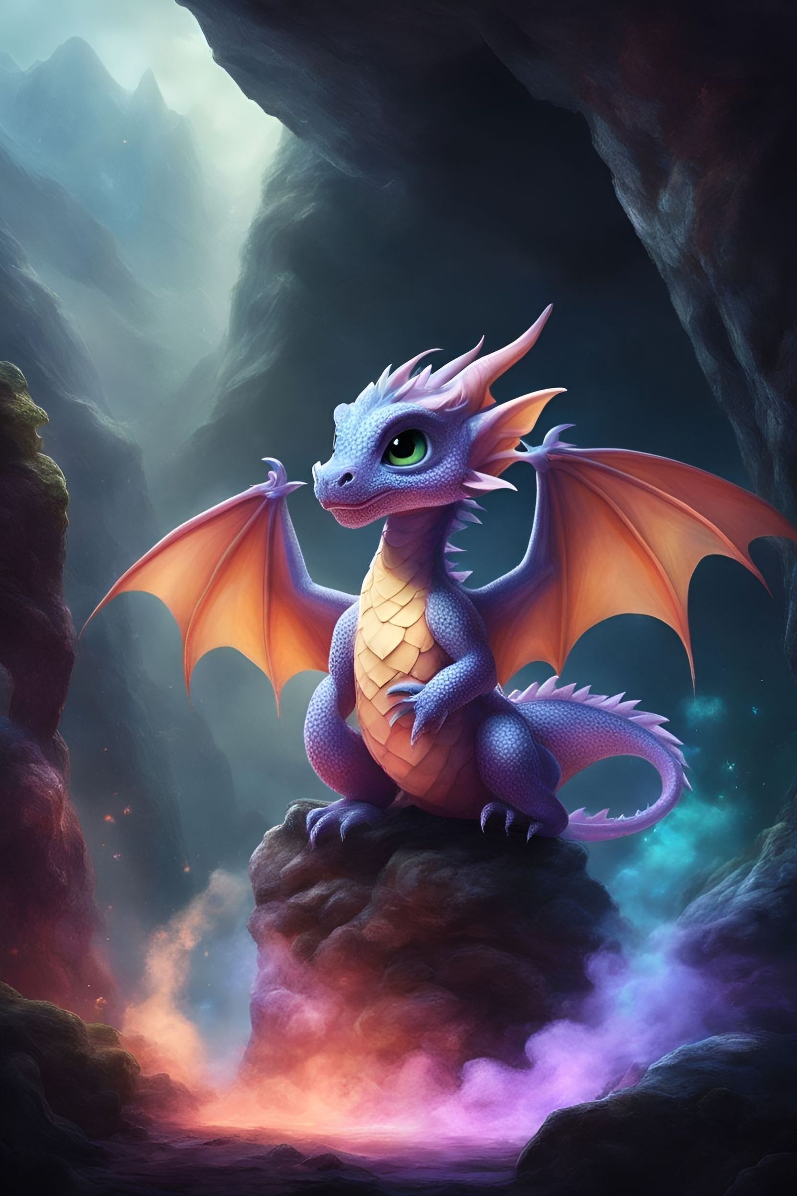 Colorful baby dragon