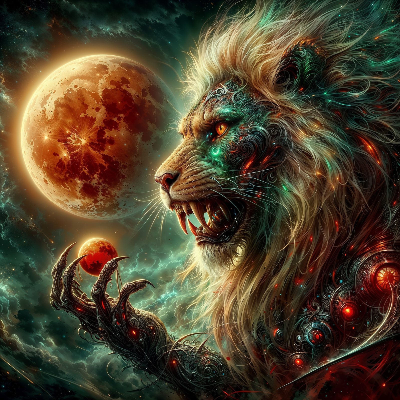 Roaring at the Red Moon
