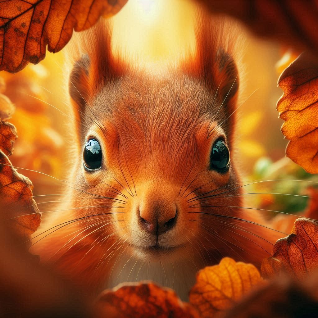 Red Squirrel Peeking