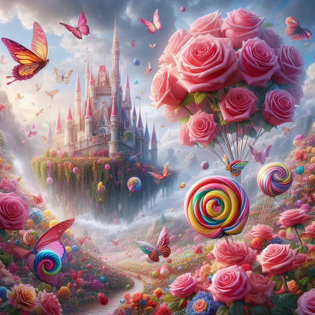 The castle & the sky roses