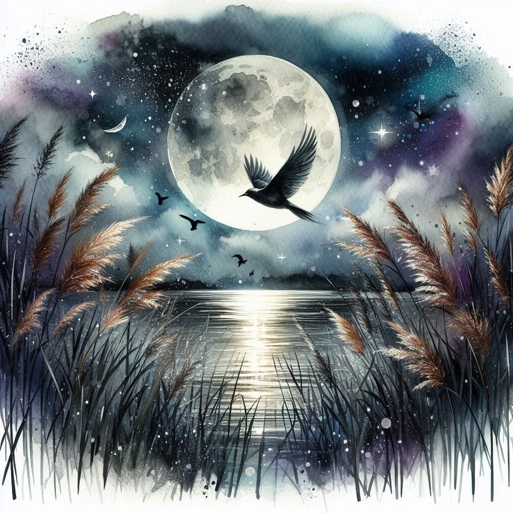 Watercolor painting of The moon