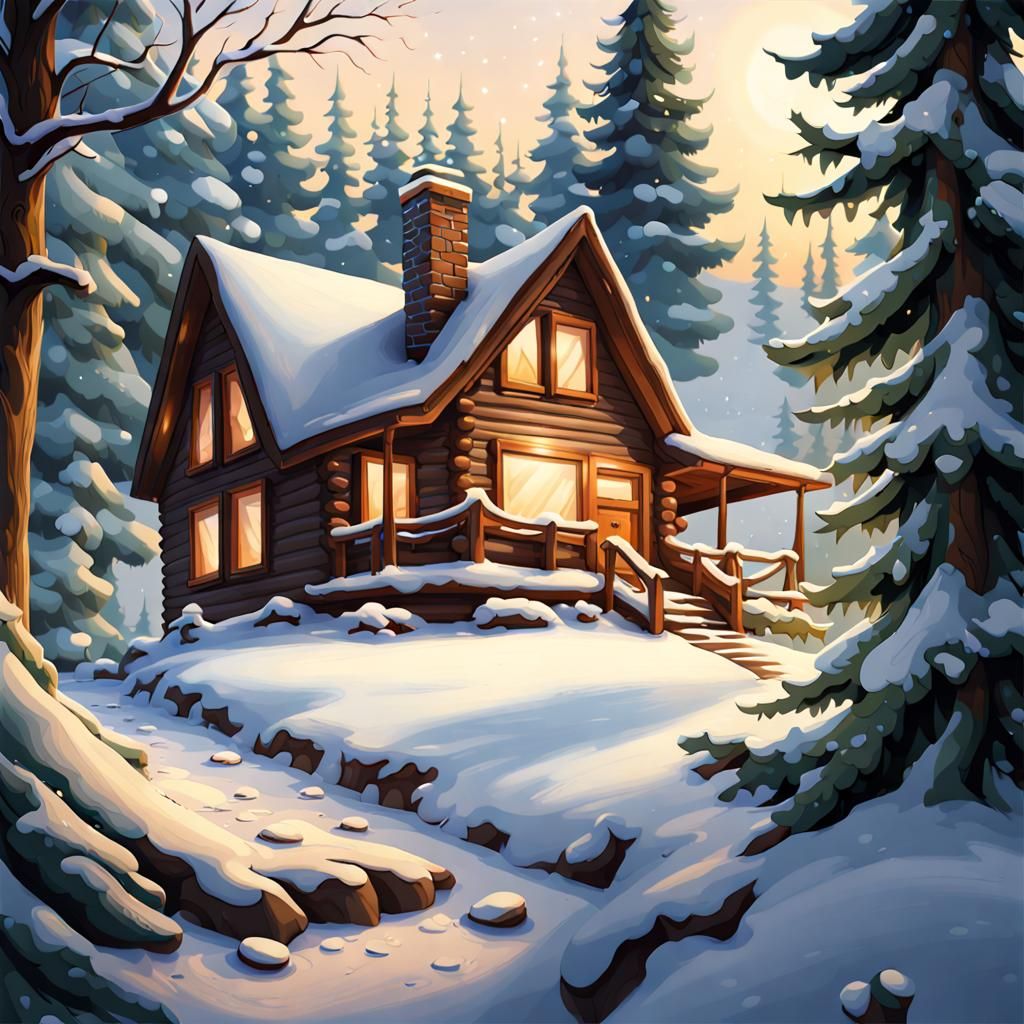 Snowy Cabin Retreat