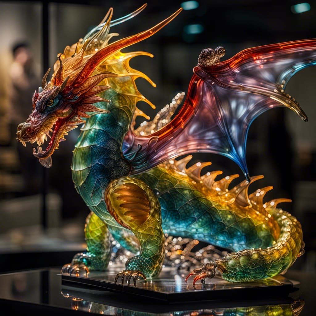 Blown glass dragon  by @Pavlova