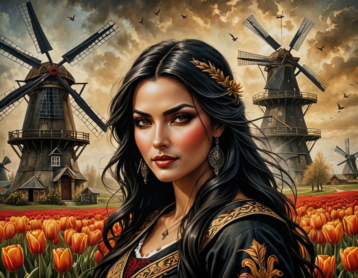 Vibrant Dutch Fantasy in Sunset Hues