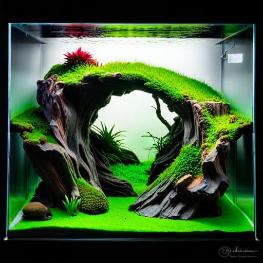 A fine aquascape garden AI Generated Artwork NightCafe Creator