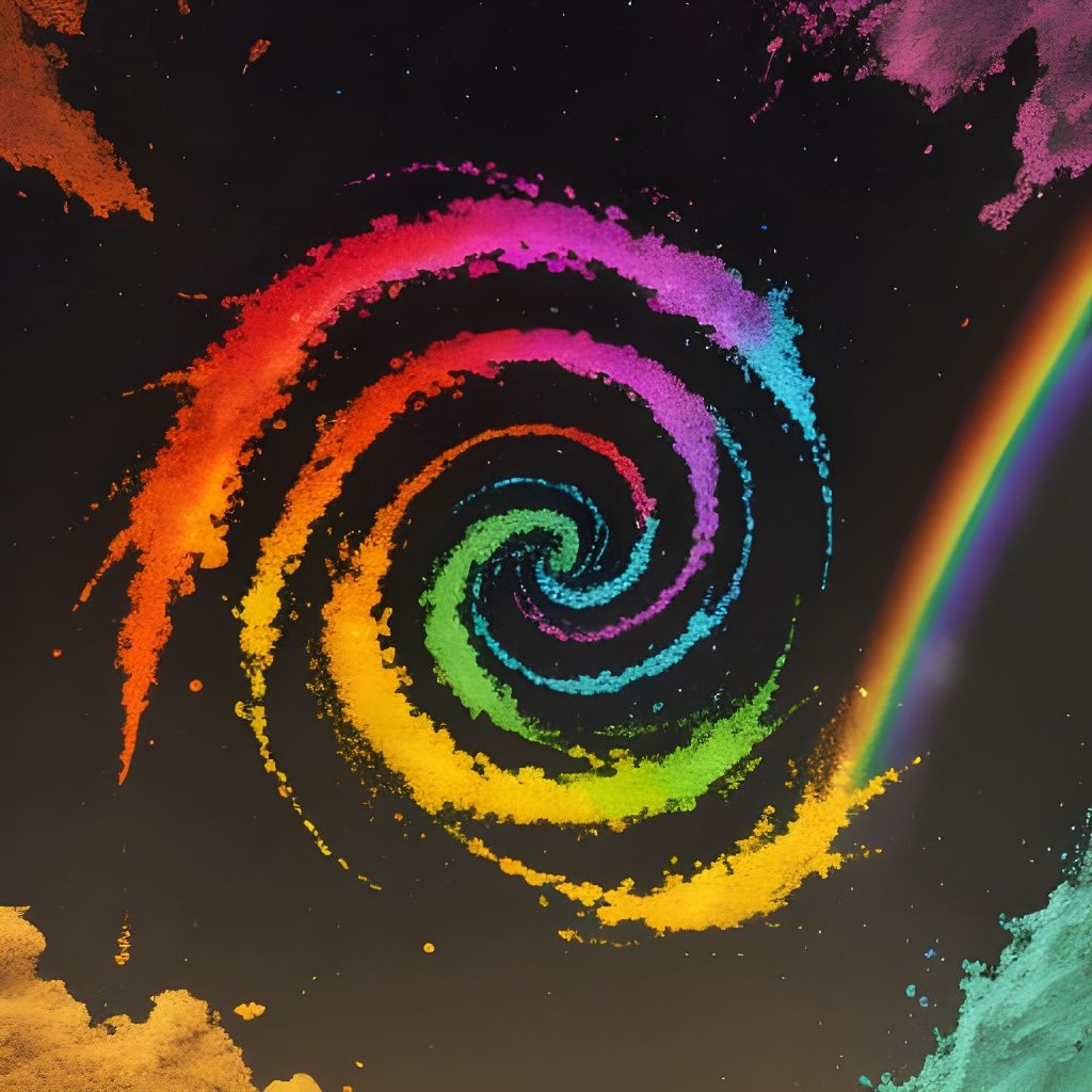 Vibrant Volcanic Landscape in Whimsical Colors