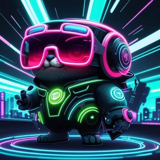 Tony Tony Chopper in Neon City: Anime Illustration