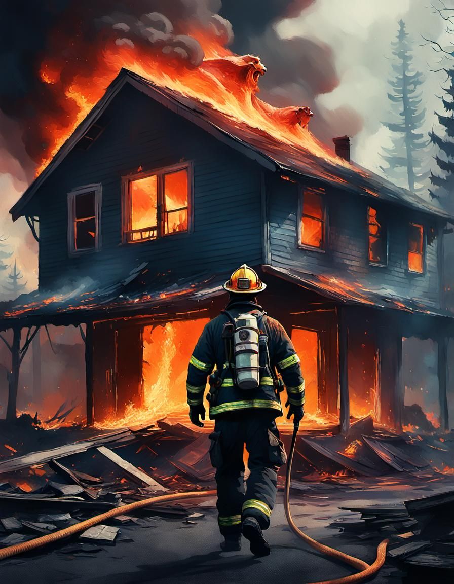 Firefighter at work  by @Imaginarium