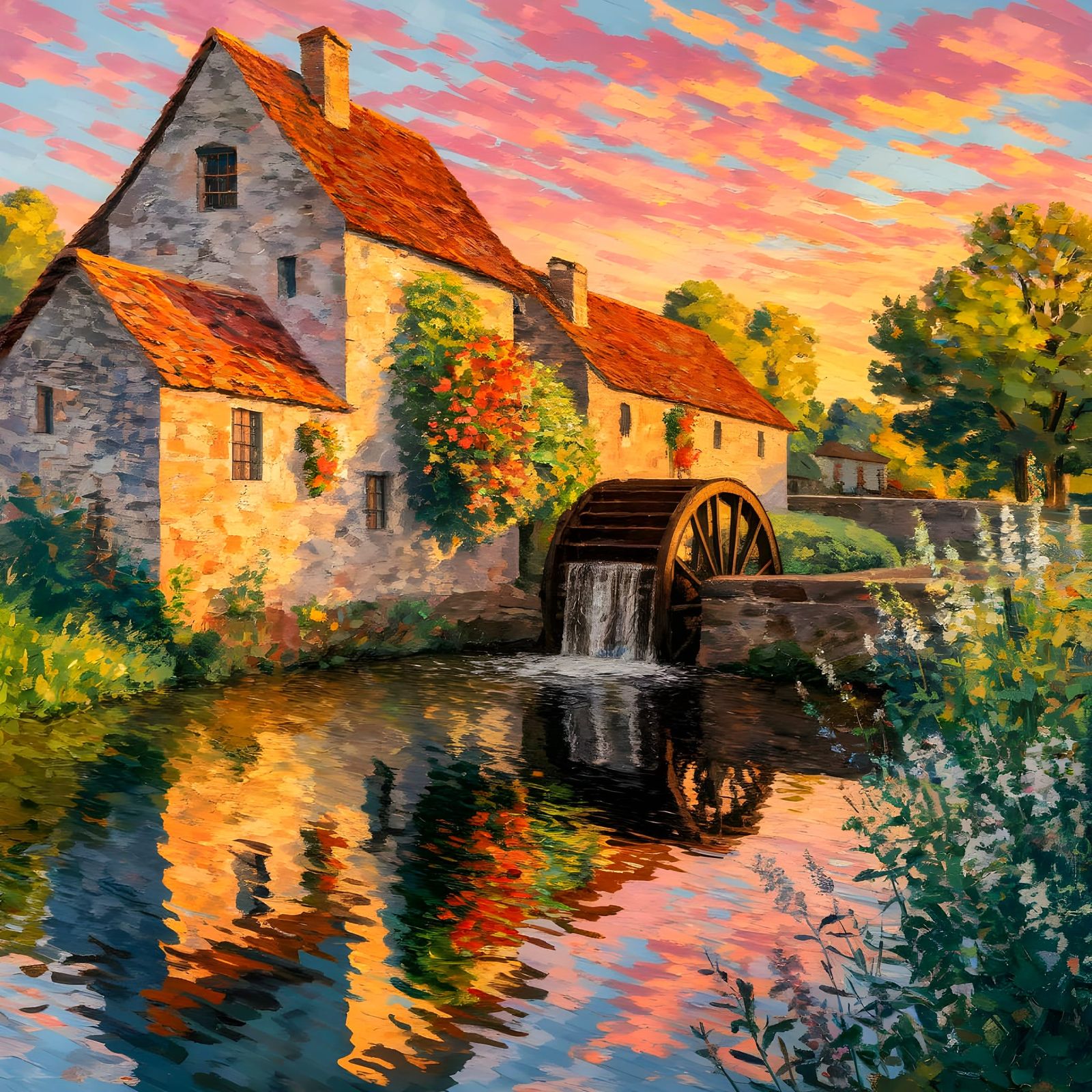 Waterwheel Mill, Evening Reflections  by @Bruno Camadini