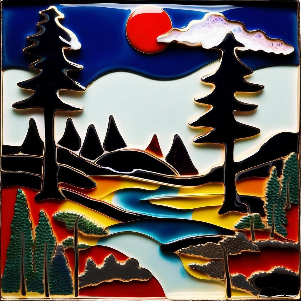 Enamel landscape.  by @Twinwaffle
