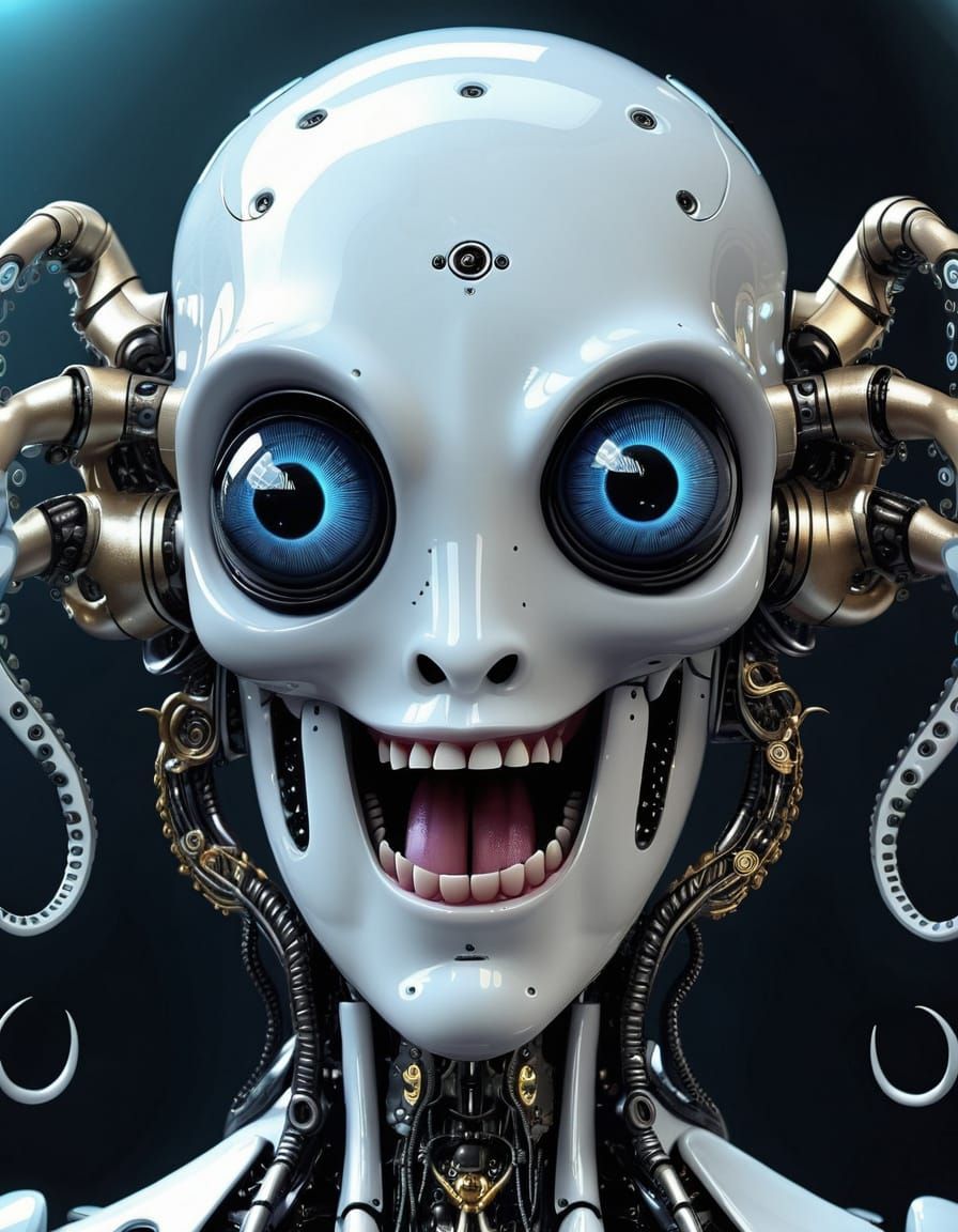 beautiful robot face VincktoriaTheGoth Octosquid9000 Addams 