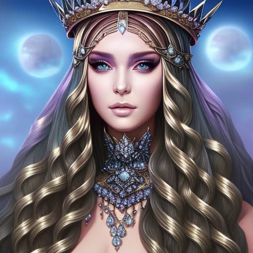 The queen of two moons - AI Generated Artwork - NightCafe Creator