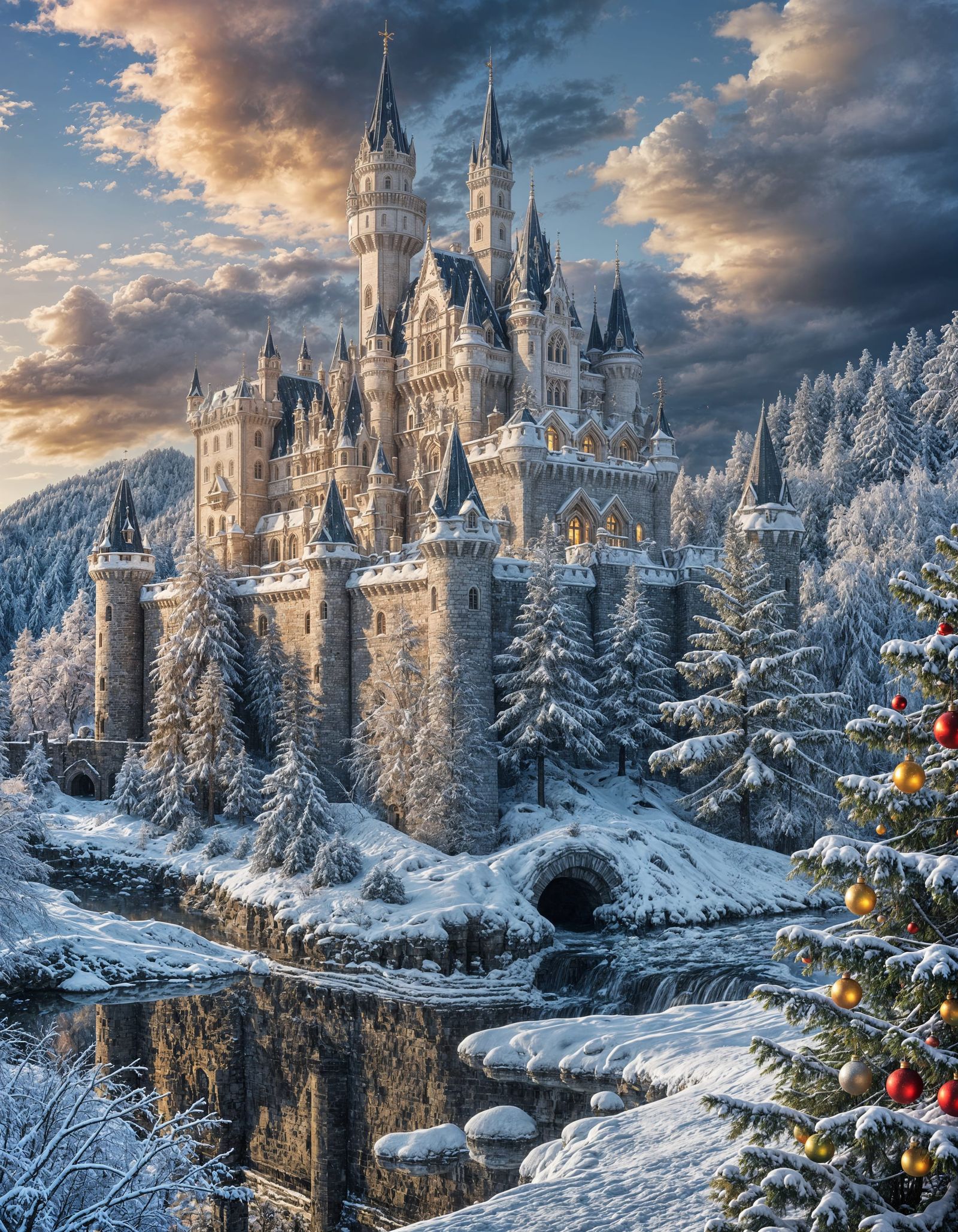 A majestic Christmas castle   by @Queen_Asha
