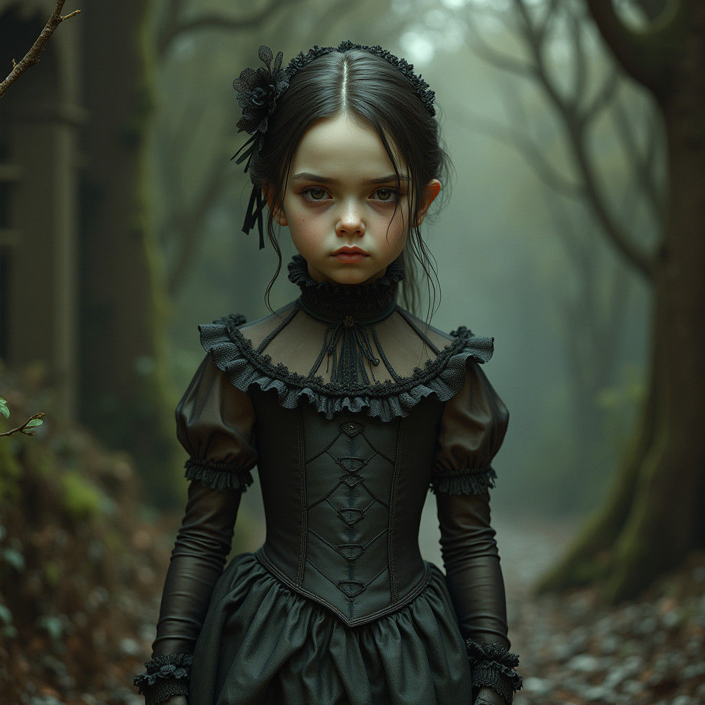 Ethereal Victorian Siren in Mysterious, Dark Fantasy Landsca...