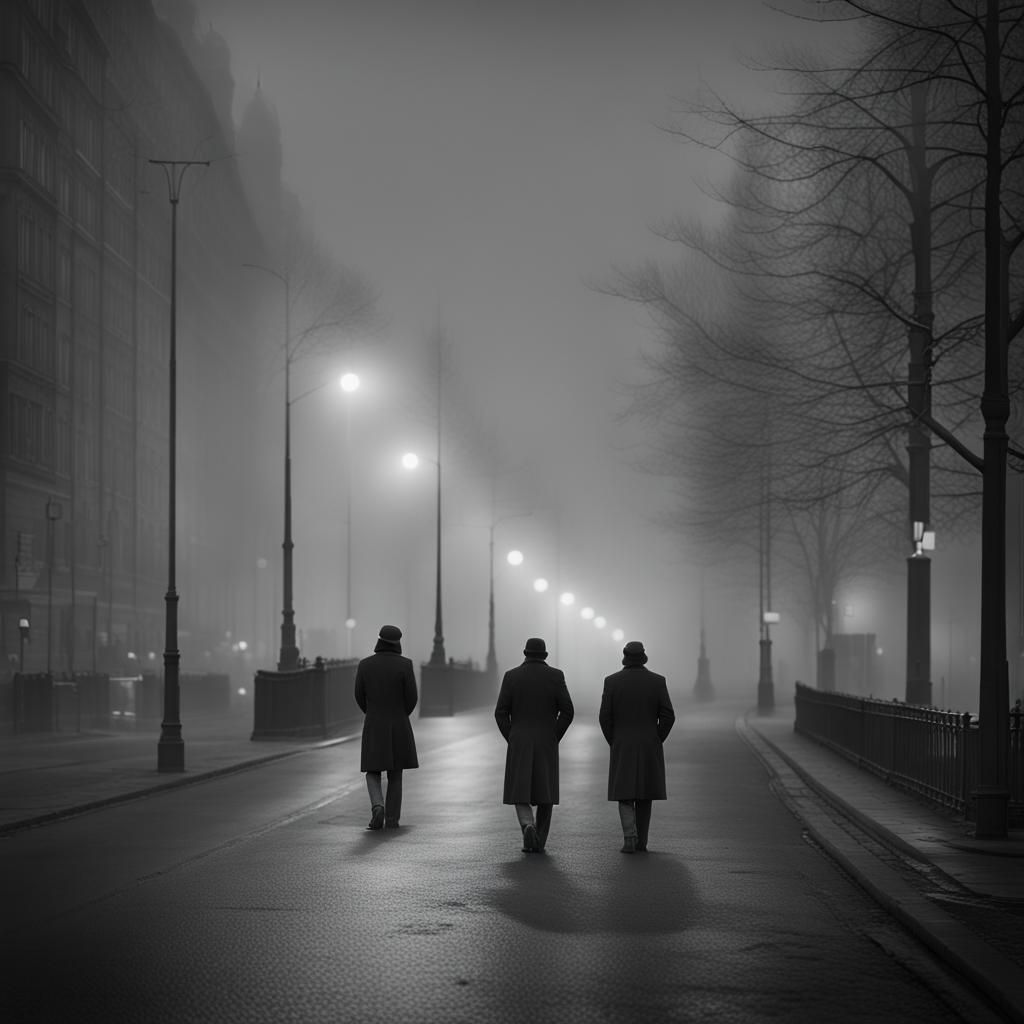 (cityscape) (Walking down the street in fog)Anton Semenov style - AI ...