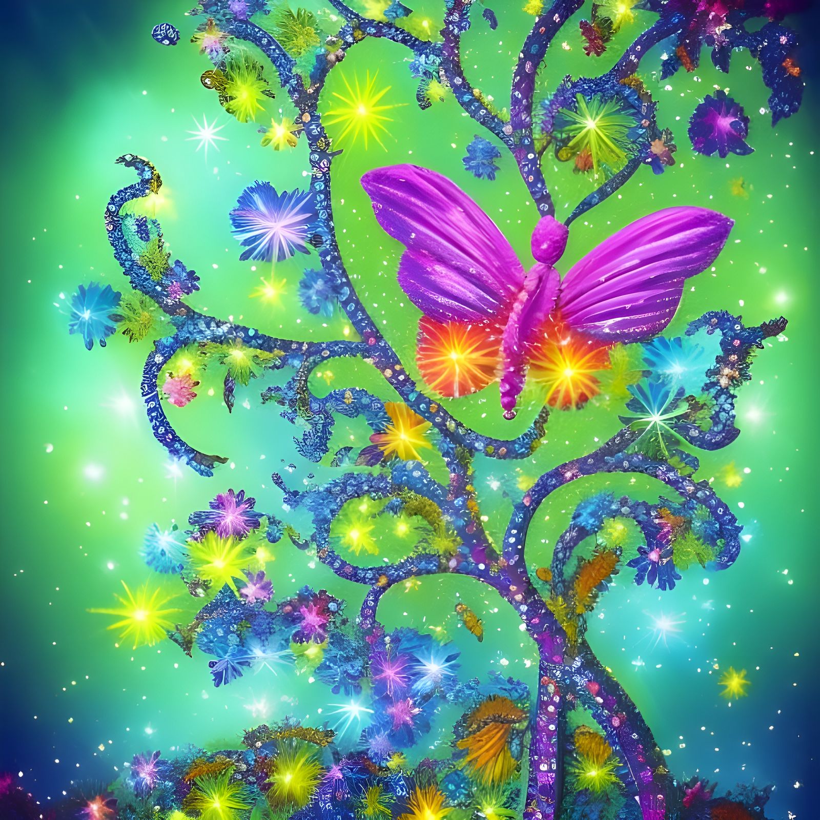 Butterfly Sparkle AI Generated Artwork NightCafe Creator