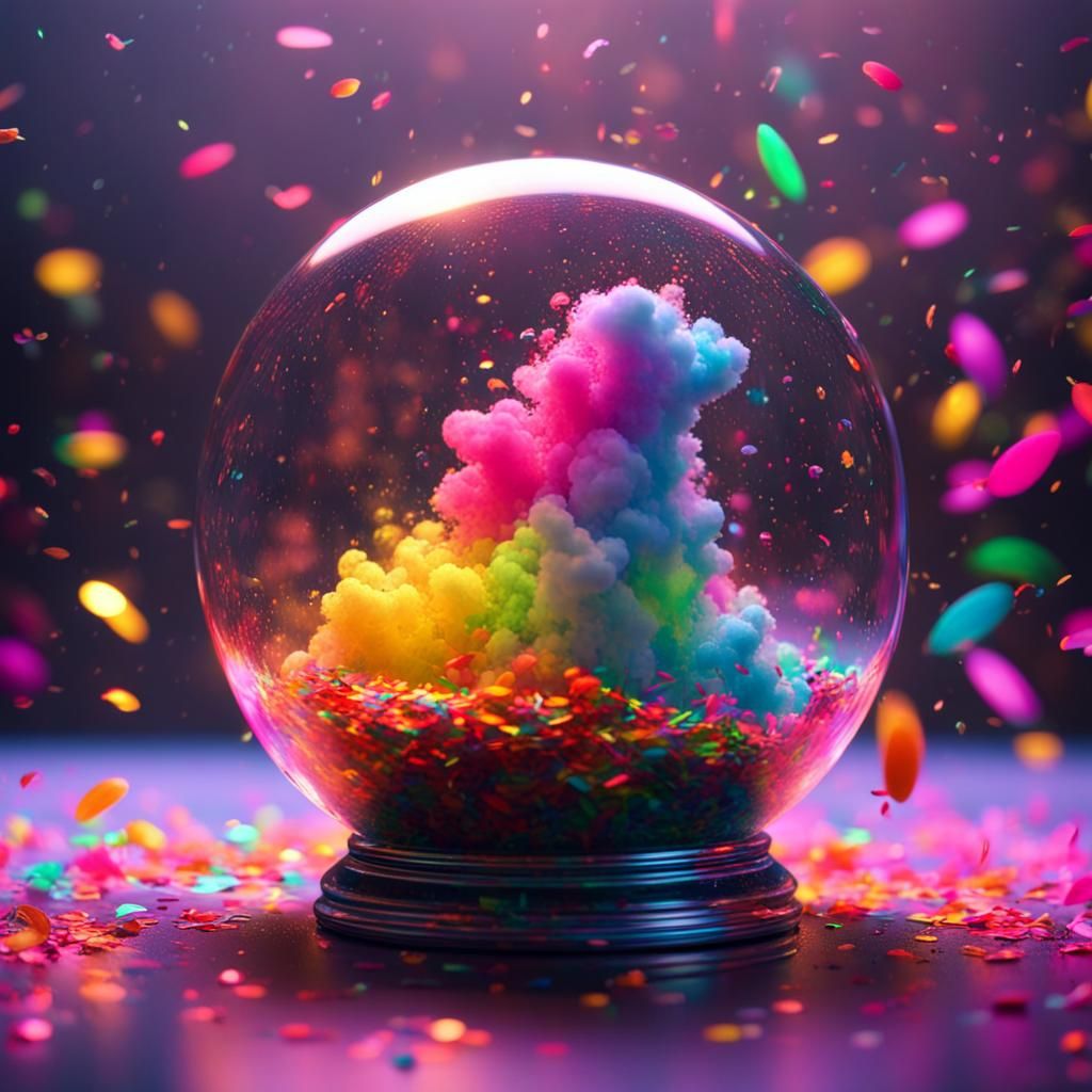Confetti storm in glass AI Generated Artwork NightCafe Creator