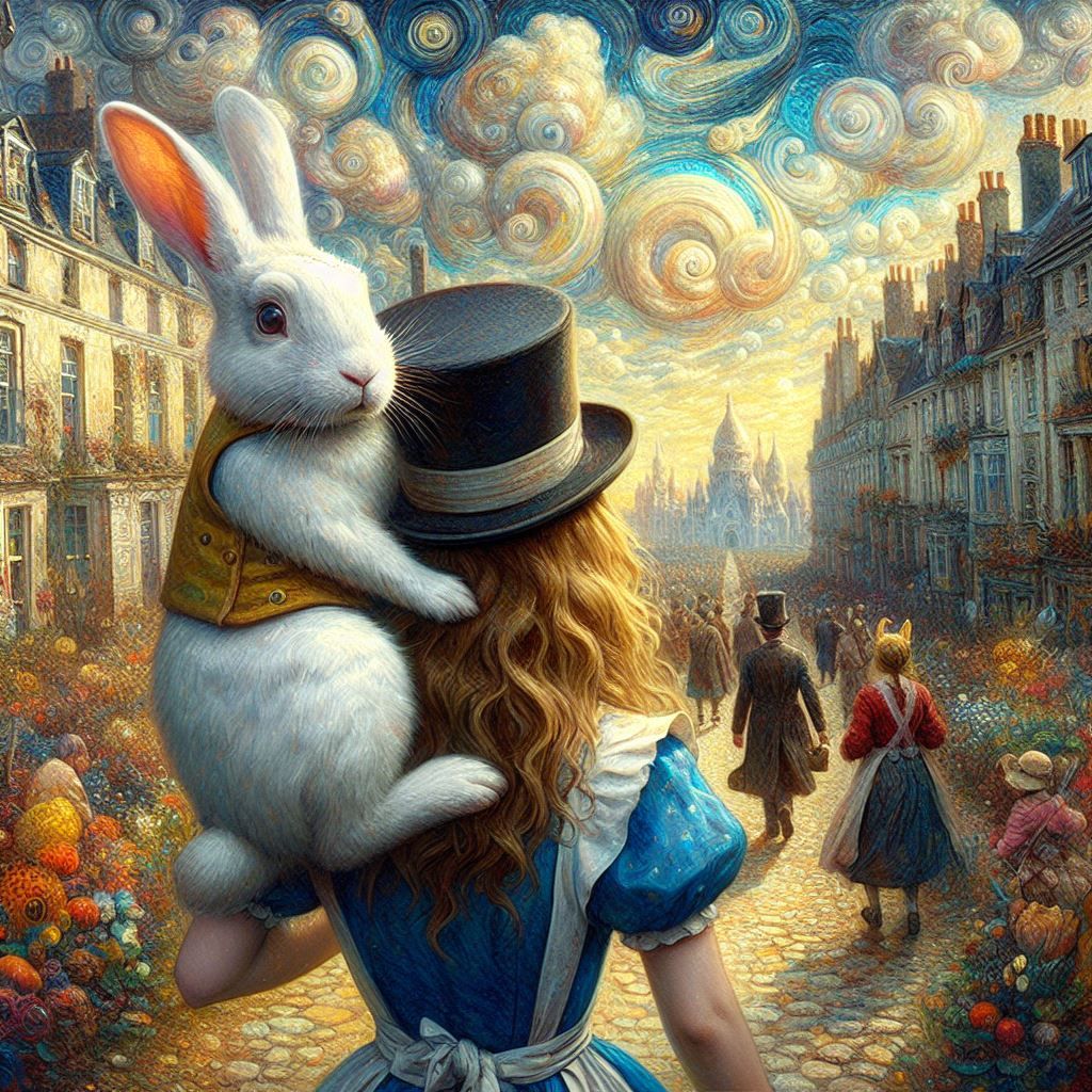 Alice and the white rabbit