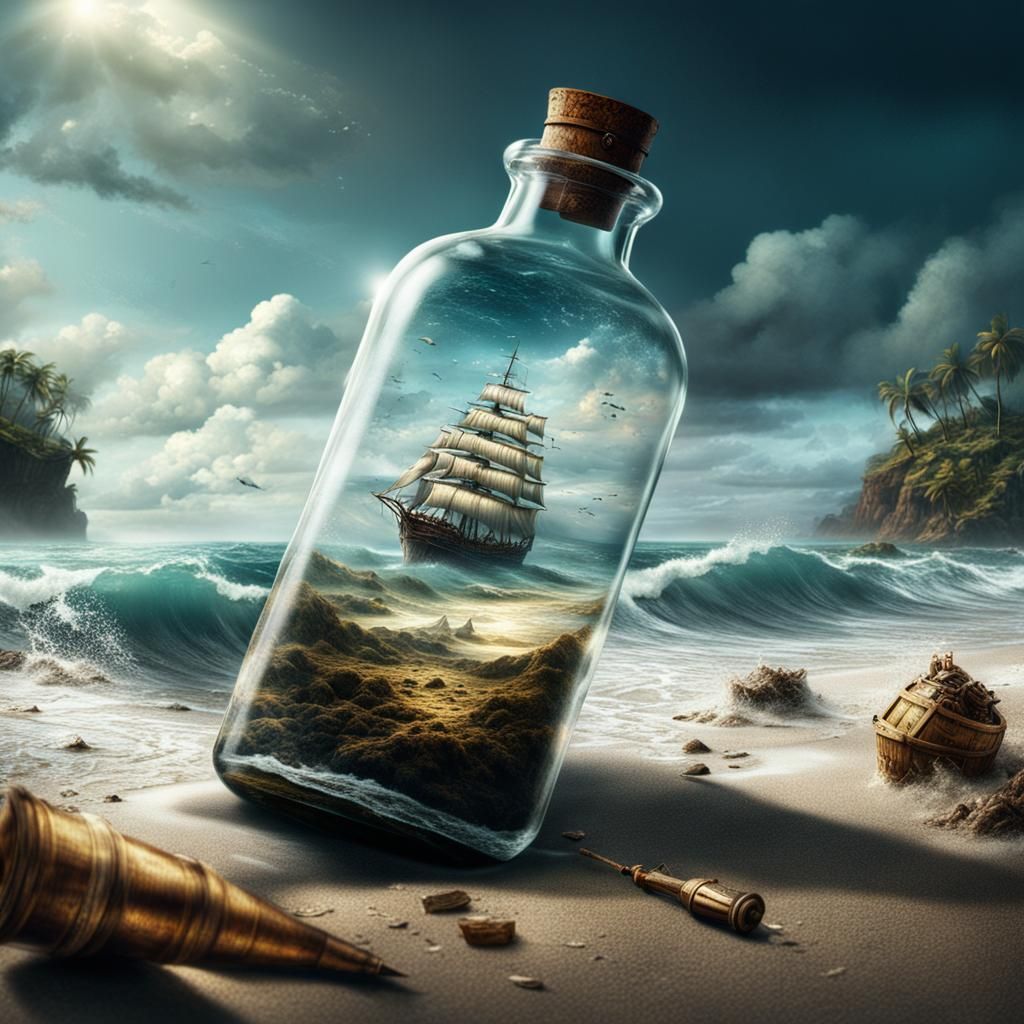 Ship in a bottle  by @Tiopi