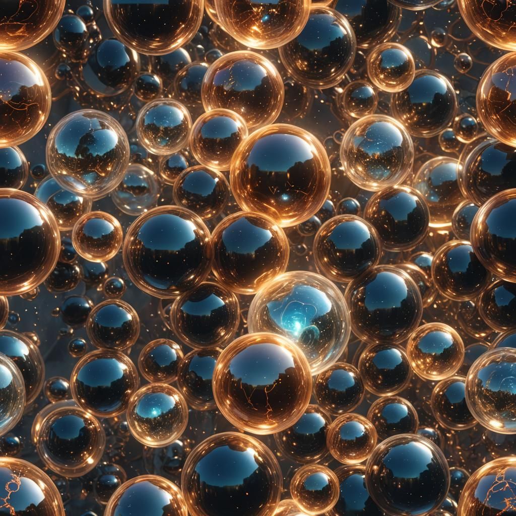 Glowing Energy Sphere in Fantastical Deep Colors