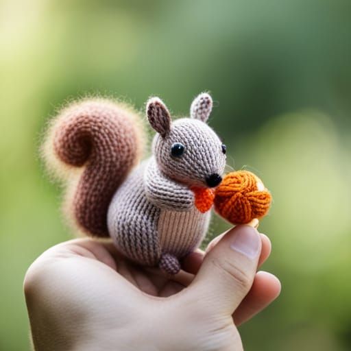 Little knitted friend 🐿️  by @RedPixie