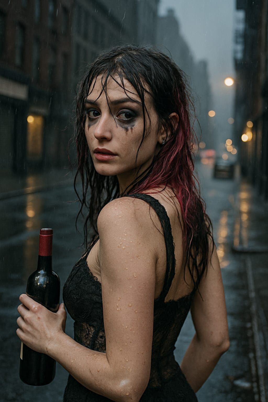 Rain doesn’t wash me away — it just makes me real. 🍷🌧️ #go...