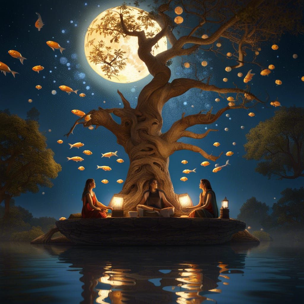 Girls Dreaming Under the Tree  by @Sword Yosef