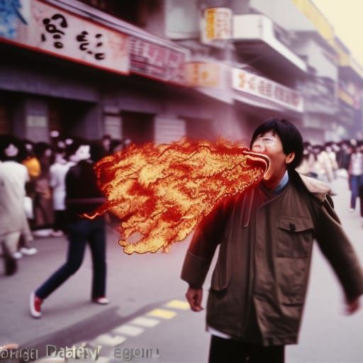fire breathing man