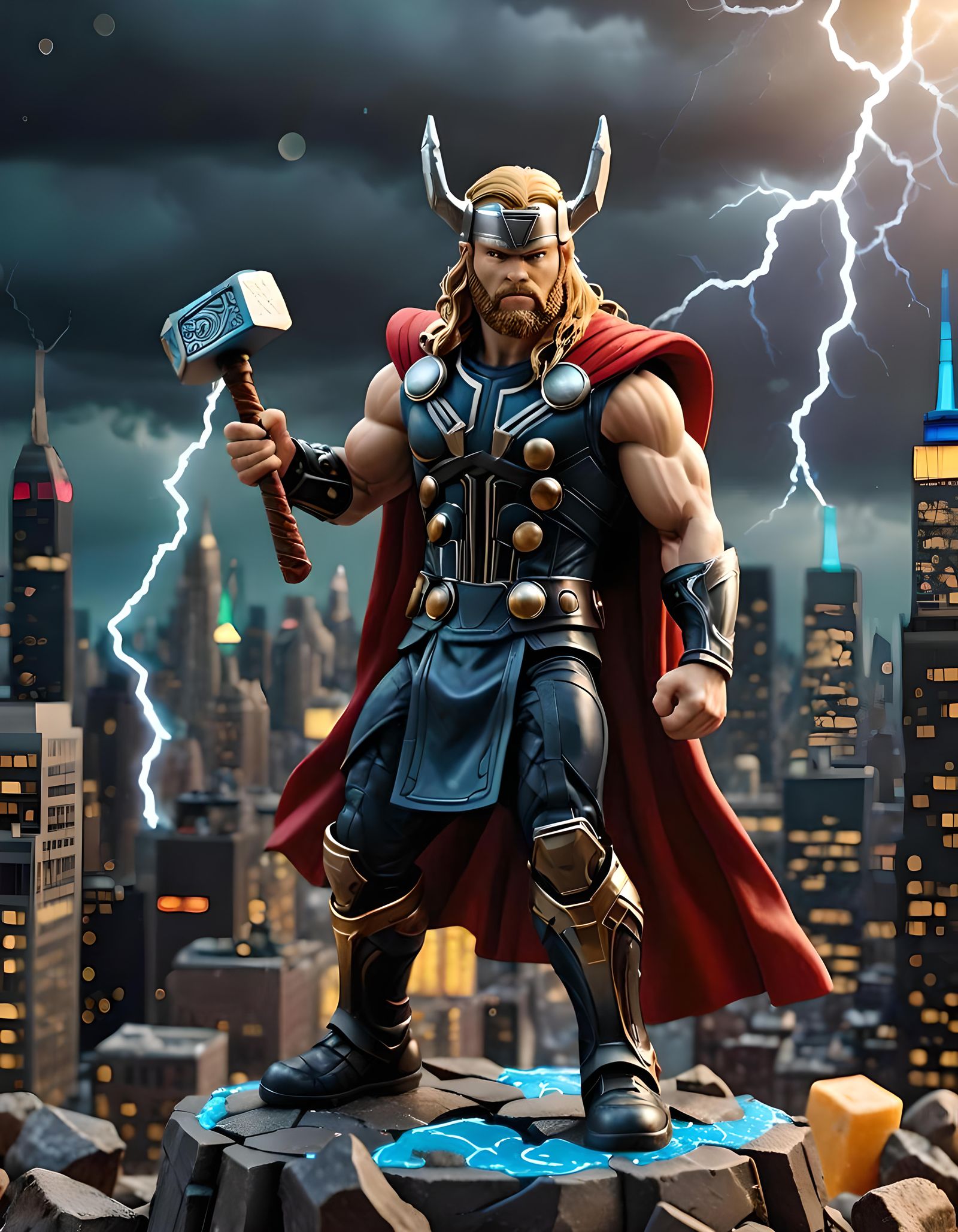 Thor watching over New York.  by @Eka